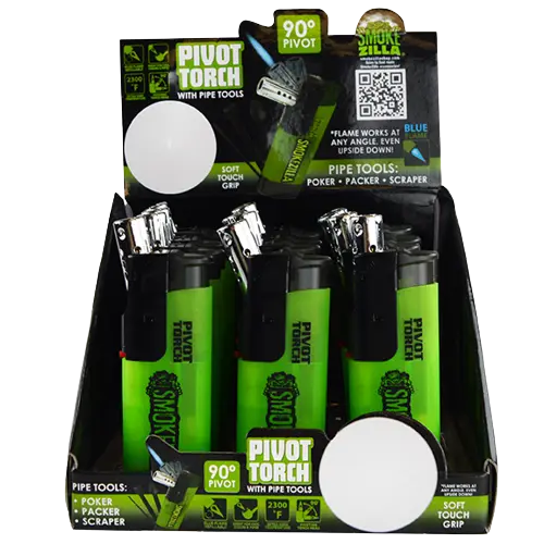 Pivot Head Torch Lighter with Tools - 12 Pieces Per Retail Ready Display 21746 SMOKEZILLA