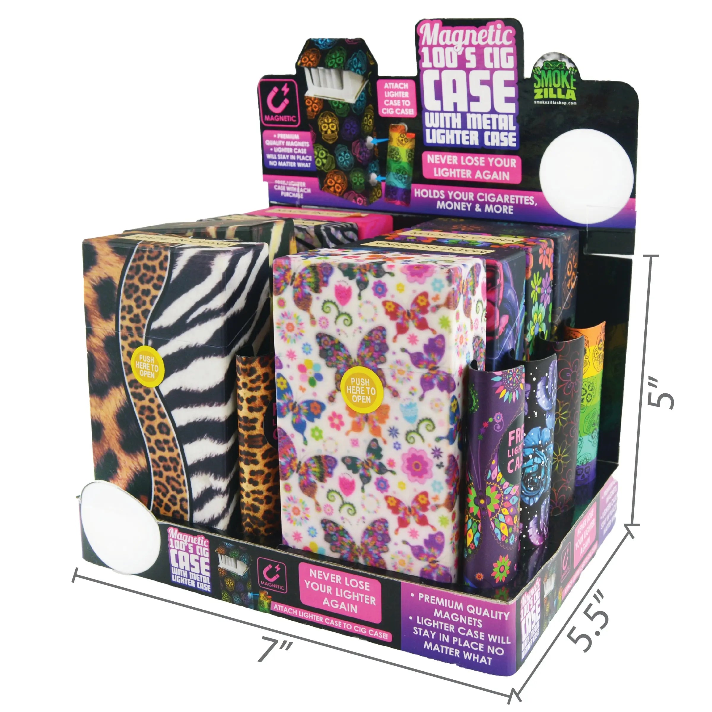 100s Cigarette Storage Case - 8 Pieces Per Retail Ready Display 21748 SMOKEZILLA