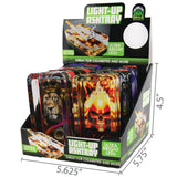 Glass Ashtray with LED Light-Up Design - 6 Per Retail Ready Display 21754 SMOKEZILLA