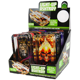 Glass Ashtray with LED Light-Up Design - 6 Per Retail Ready Display 21754 SMOKEZILLA