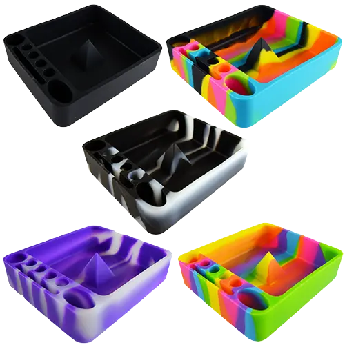 Silicone Pyramid Multi-Colored Ashtray - 8 Per Retail Ready Display 21757B SMOKEZILLA