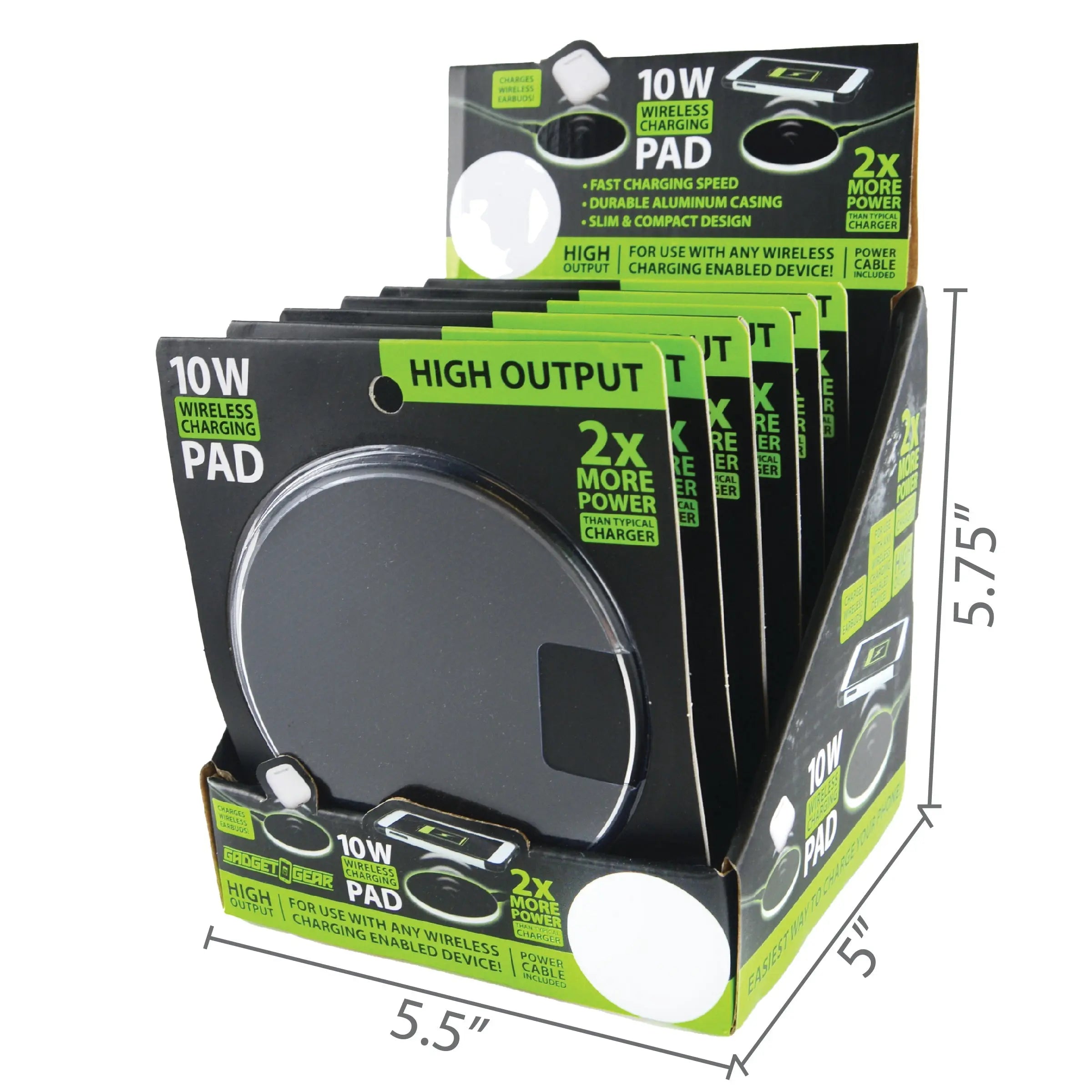 Wireless Charging Pad with Power Cable - 6 Pieces Per Retail Ready Display 21784 GADGET GEAR