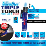 Triple Torch Stick Lighter with LED Light - 12 Pieces Per Retail Ready Display 21802 TORCH BLUE