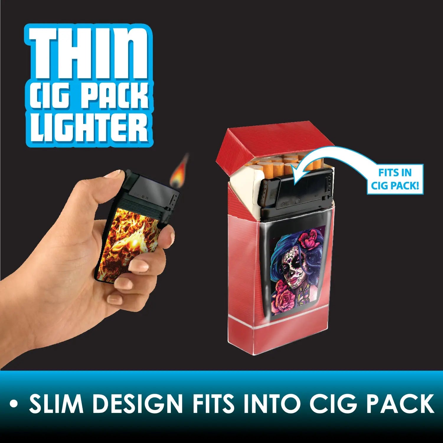 Cigarette Pack Thin Lighter - 16 Pieces Per Retail Ready Display 21806 NOVELTY INC