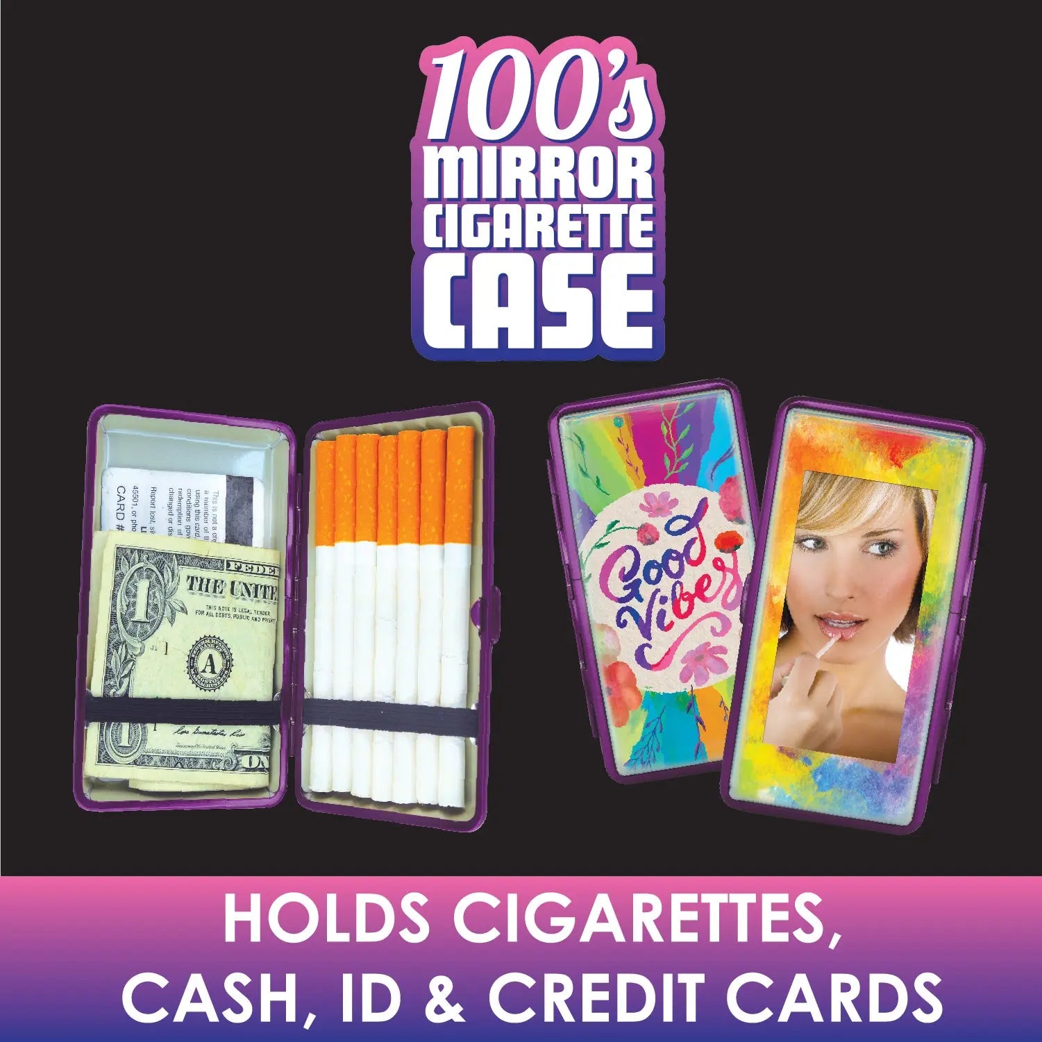 100s Cigarette Case with Mirror - 8 Pieces Per Retail Ready Display 21871 SMOKEZILLA