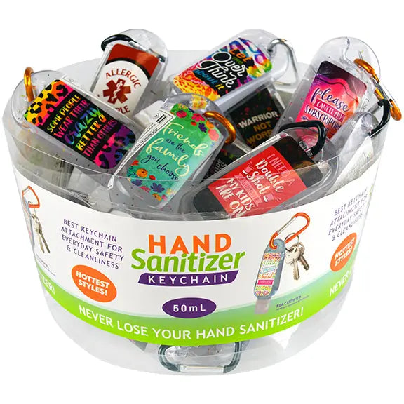 Hand Sanitizer Keychain with Carabiner- Pieces Per Retail Ready Display 21877 NOVELTY INC
