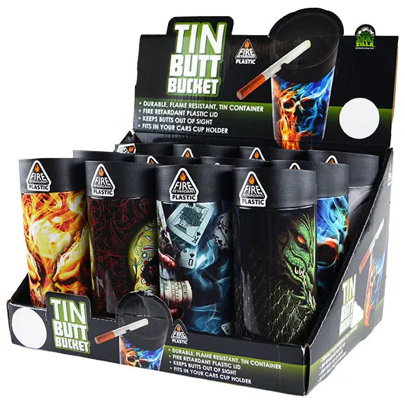 Metal Butt Bucket Ashtray - 12 Per Retail Ready Display 21882 SMOKEZILLA
