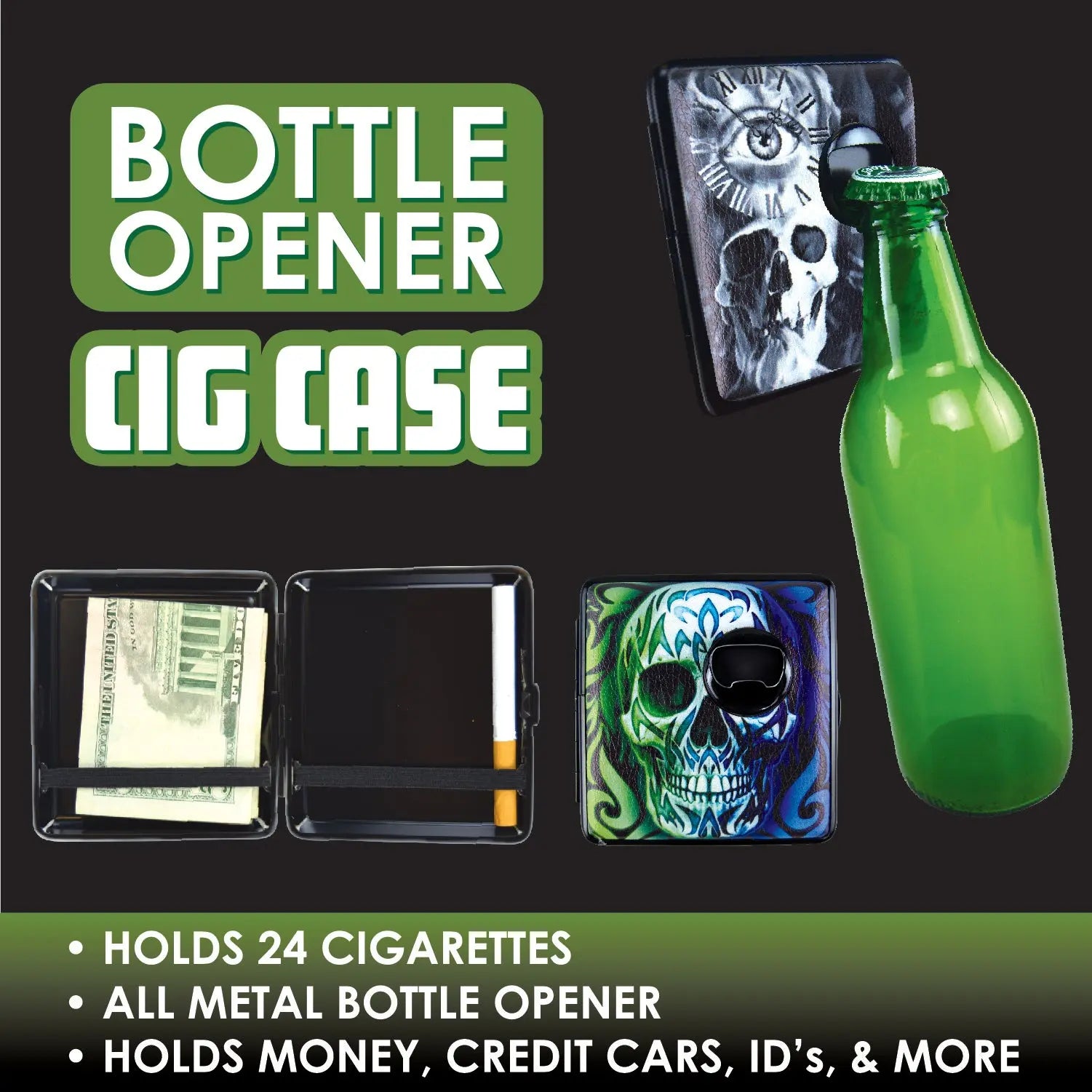 Cigarette Case with Bottle Opener - 8 Pieces Per Retail Ready Display 21884 SMOKEZILLA