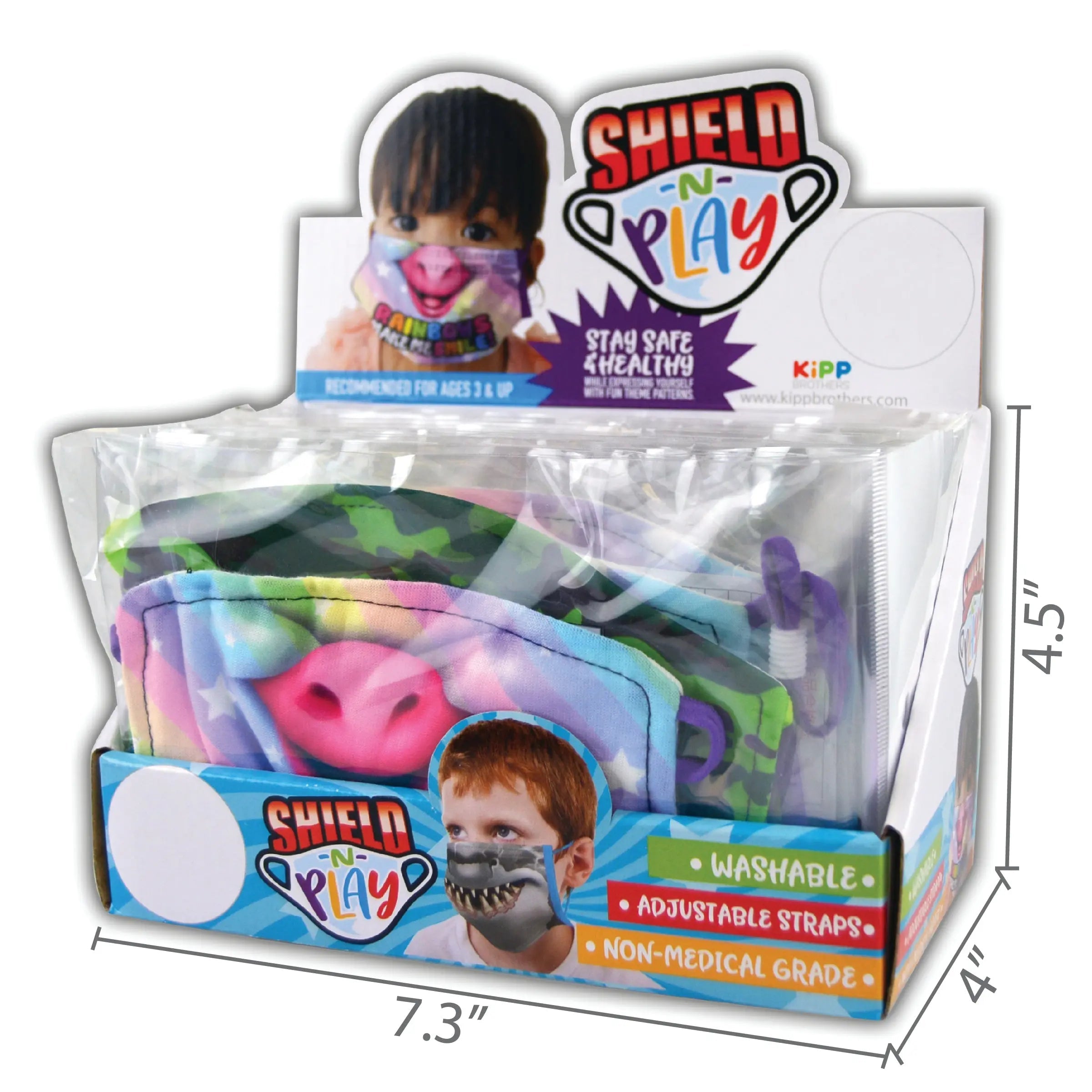 Poly Kid Face Cover 24 Pieces Per Retail Ready Display 21895 KIPP BROTHERS