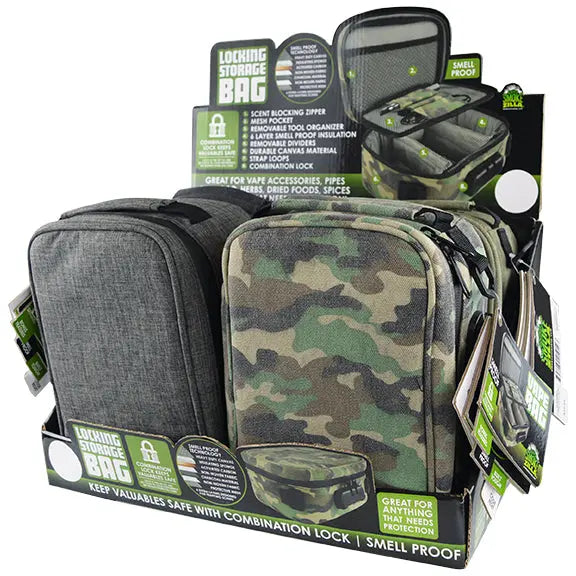 Smell Proof Canvas Lock Bag with Tool Organizer - 4 Pieces Per Retail Ready Display 21912 SMOKEZILLA