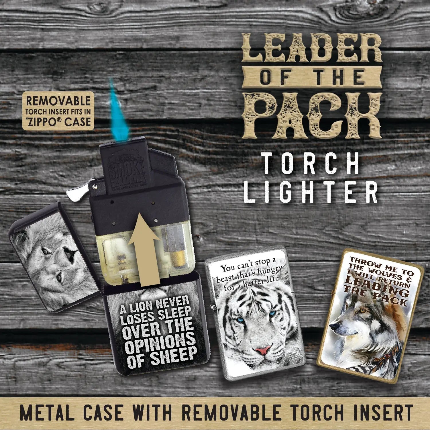 Animal Flip Top Torch Lighter - 12 Pieces Per Retail Ready Display 21914 SMOKEZILLA