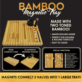 Bamboo Magnetic Roll Tray Smoker Station - 4 Pieces Per Retail Ready Display 21917