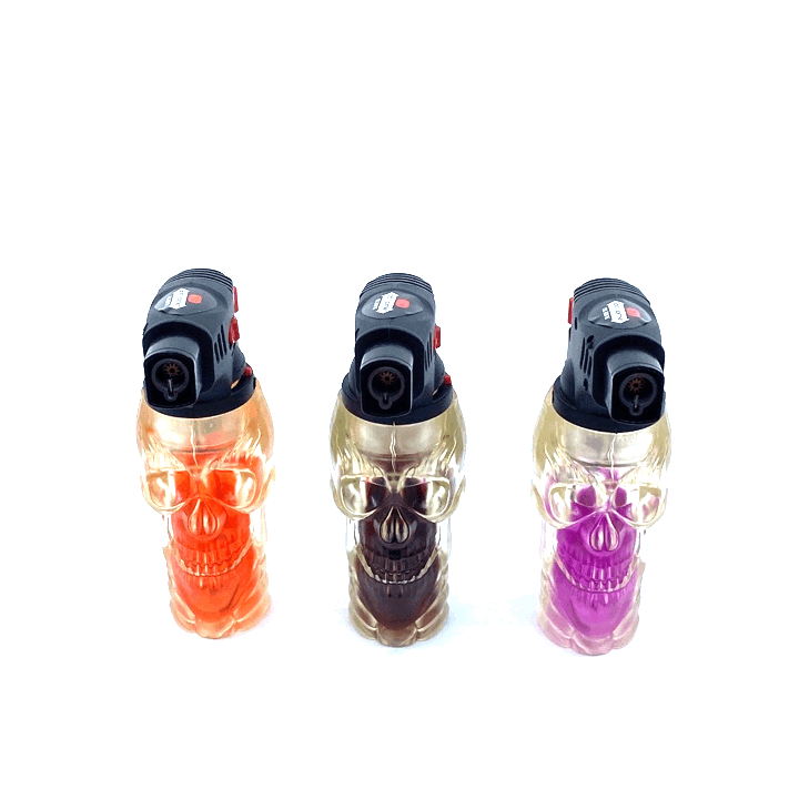 Colored Butane XXL Skull Torch Lighter - 12 Pieces Per Retail Ready Display 21923 SMOKEZILLA