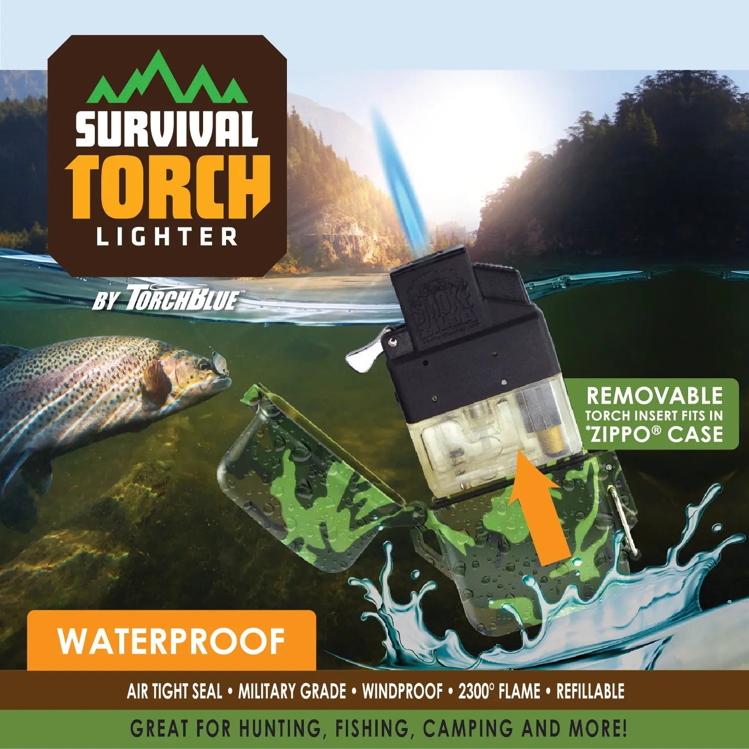 Survival Torch Lighter - 12 Pieces Per Retail Ready Display 21932 SMOKEZILLA