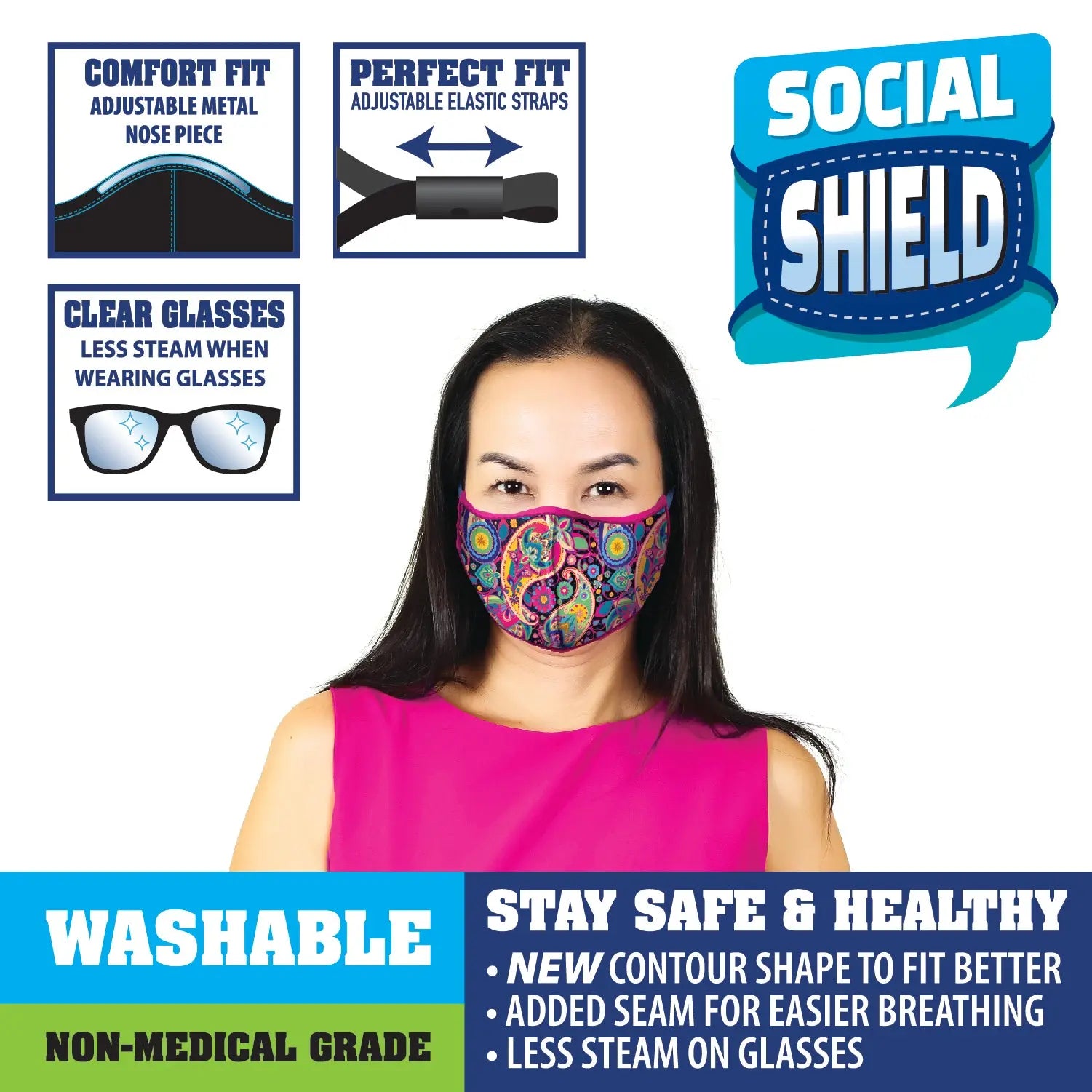 Contour Adult Face Cover 24 Pieces Per Retail Ready Display 21940 KIPP BROTHERS