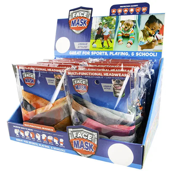 Kids Tube Face Cover 12 Pieces Per Retail Ready Display 21954 NOVELTY INC