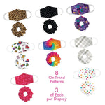 Childrens Face Mask and Hair Tie 24 Pieces Per Retail Ready Display 22022 NOVELTY INC