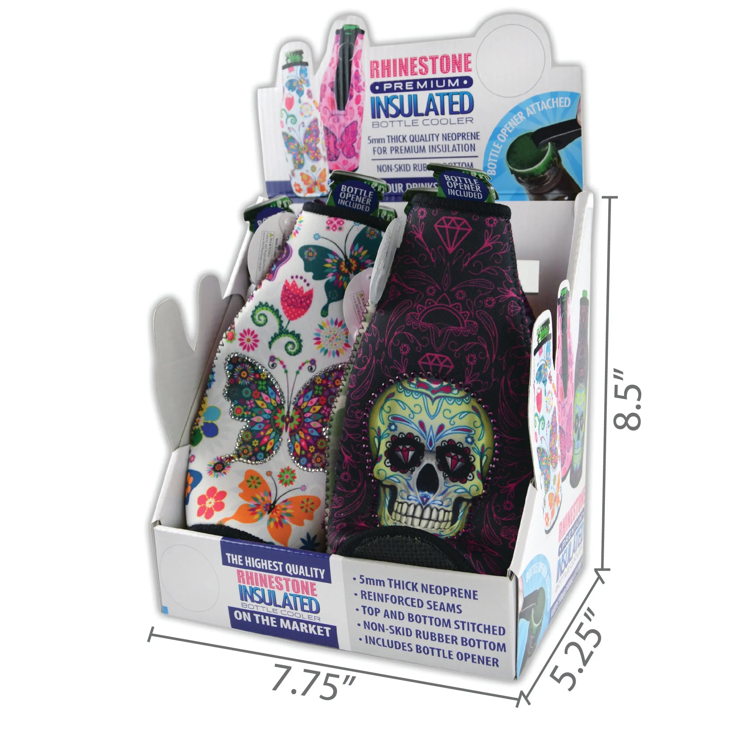 Neoprene Rhinestone Bottle Suit Cooler - 6 Per Retail Ready Display 22033 POLAR GEAR