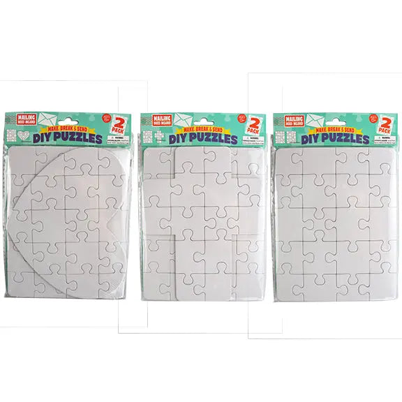 DIY Blank Puzzle 2 Pack Set - 12 Pieces Per Retail Ready Display 22039 KIPP BROTHERS