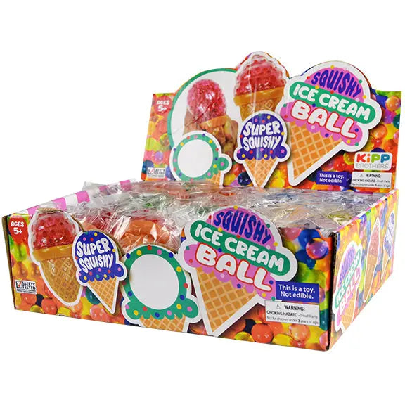 Squish and Squeeze Ice Cream Toy Ball - 12 Pieces Per Pack 22050 KIPP BROTHERS