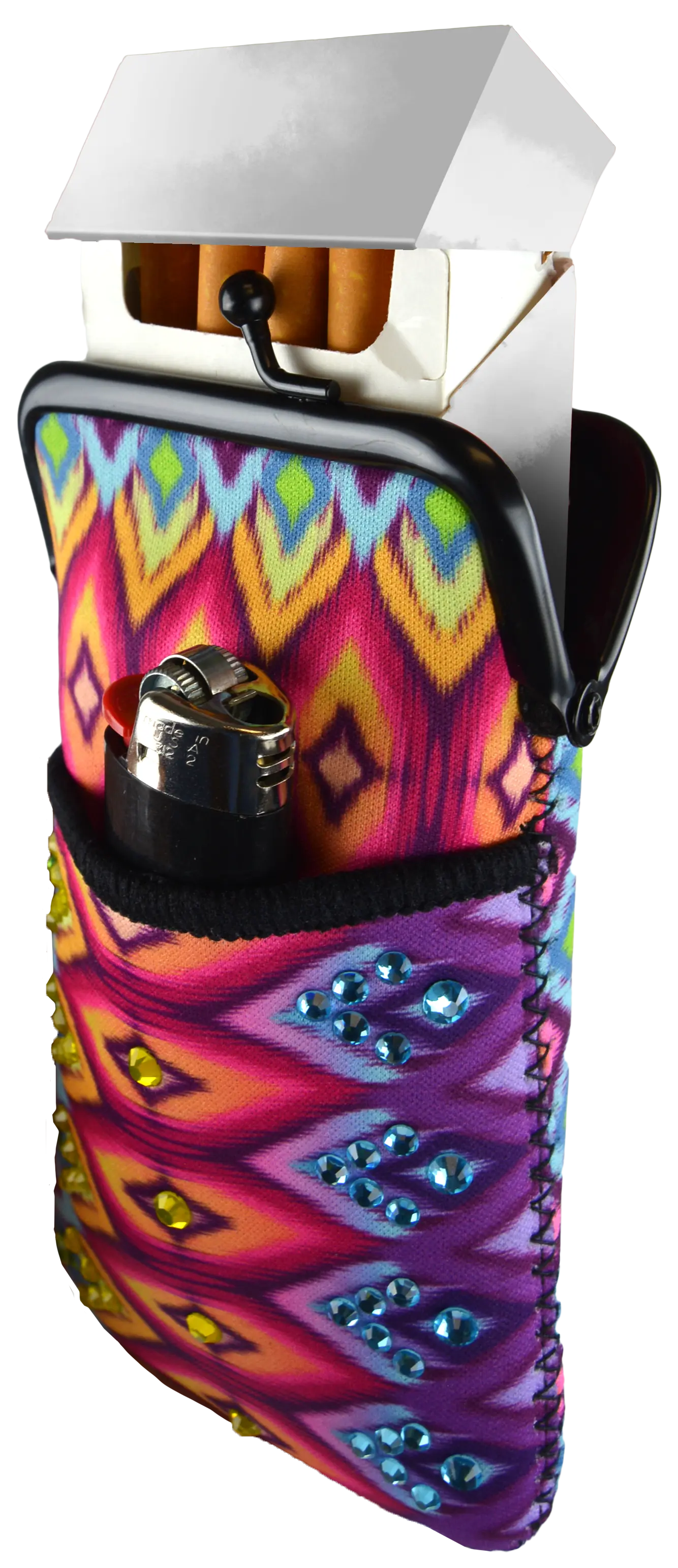 Neoprene Cigarette Pouch with Pocket - 8 Pieces Per Retail Ready Display 22057 SMOKEZILLA