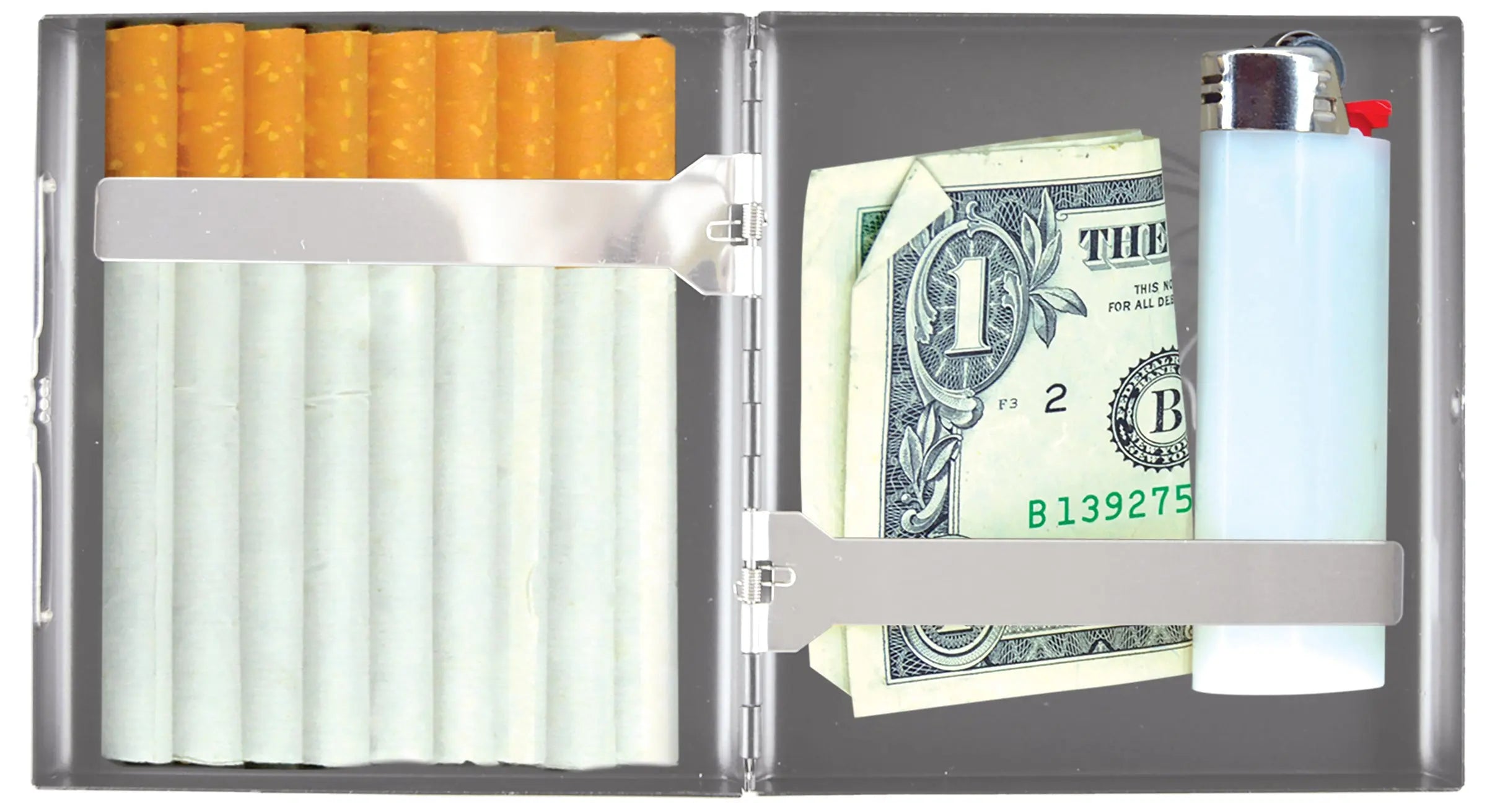Metal Cigarette Case with Hinged Lid - 8 Pieces Per Retail Ready Display 22076 SMOKEZILLA