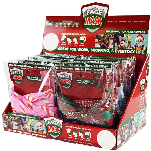 Christmas Tube Face Cover - 12 Pieces Per Retail Ready Display 22111 NOVELTY INC