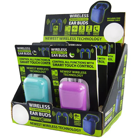 Wireless Earbuds with Case - 6 Pieces Per Retail Ready Display 22114 GADGET GEAR