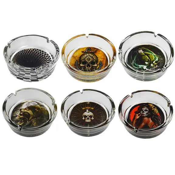 Glass Round Jumbo Ashtray - 6 Per Retail Ready Display 22175 SMOKEZILLA