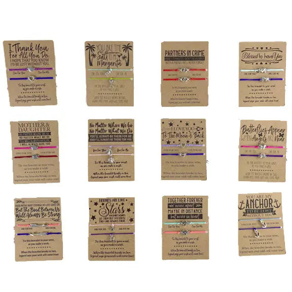 Wish Bracelet with Sentimental Message - 12 Pieces Per Retail Ready Display 22187 KIPP BROTHERS