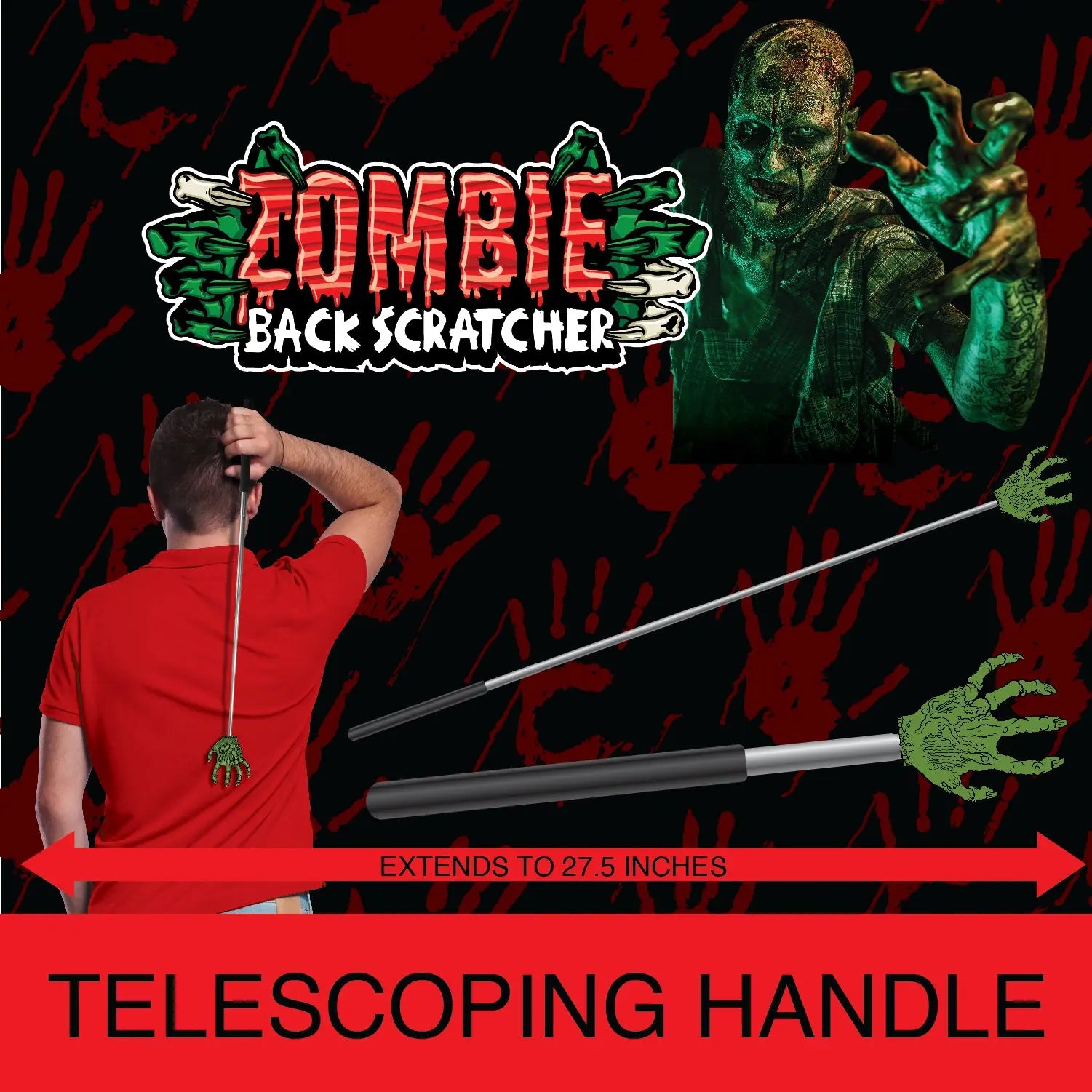 Back Scratcher Zombie Hand - 12 Pieces Per Retail Ready Display 22188 KIPP BROTHERS