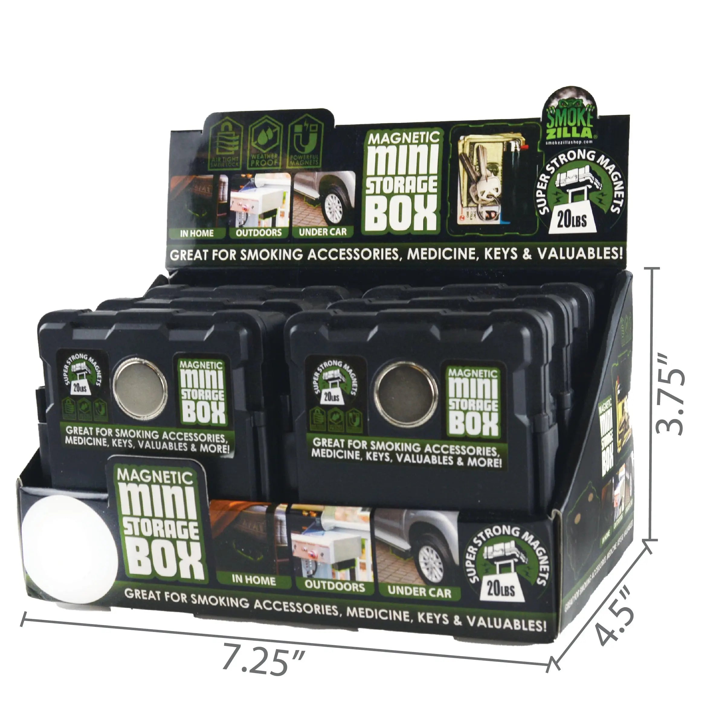 Magnetic Storage Box - 6 Pieces Per Retail Ready Display 22259 SMOKEZILLA