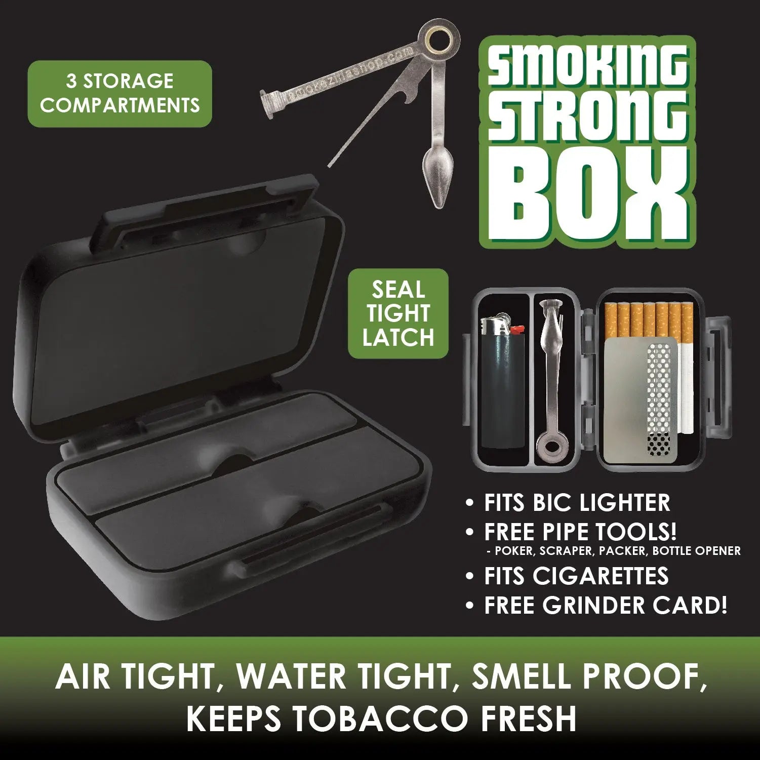 Smoking Strong Box with Tools - 8 Pieces Per Retail Ready Display 22275 SMOKEZILLA