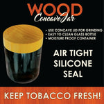 Smell Proof Storage Jar with Concave Wood Lid - 6 Pieces Per Retail Ready Display 22281 SMOKEZILLA