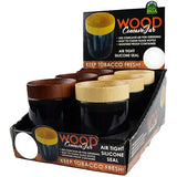 Smell Proof Storage Jar with Concave Wood Lid - 6 Pieces Per Retail Ready Display 22281 SMOKEZILLA