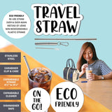 Expandable Stainless-Steel Straw with Carabineer - 12 Pieces Per Retail Ready Display 22285 POLAR GEAR