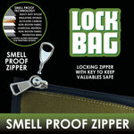 Smell Proof Locking Zipper Bag with Key - 6 Pieces Per Retail Ready Display 22318 SMOKEZILLA