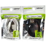 Charging Cable USB to Lightning 3FT - 6 Pieces Per Pack 22325 GADGET GEAR