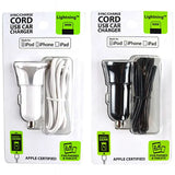 Car Charger with USB to Lightning Charging Cable Set 2.4 Amp - 2 Pieces Per Pack 22327 GADGET GEAR