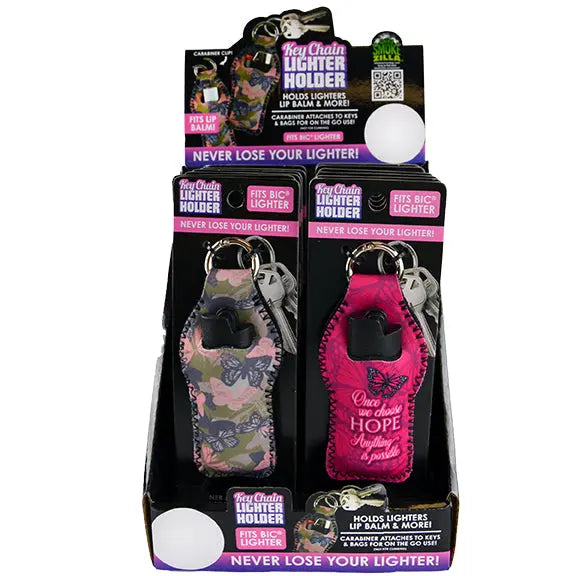 Neoprene Lighter Case Key Chain - 12 Pieces Per Retail Ready Display 22338 SMOKEZILLA