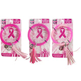 Breast Cancer Awareness Pink Silicone Ring Keychain - 4 Pieces Per Pack 22339 NOVELTY INC
