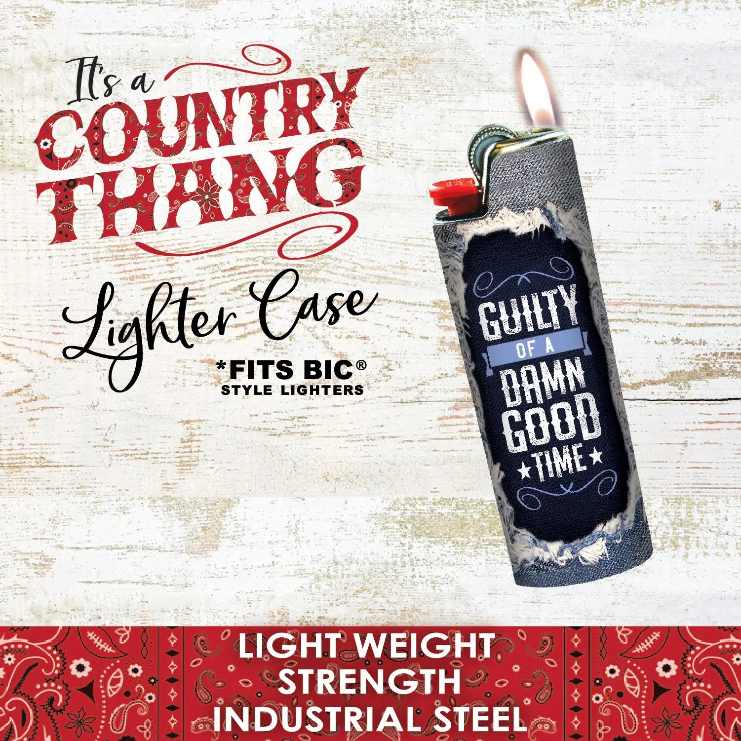 Country Thang Metal Lighter Case - 12 Pieces Per Retail Ready Display 22344 SMOKEZILLA