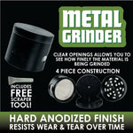 Metal 4 Piece Grinder with Window 63Mm - 6 Pieces Per Retail Ready Display 22351 SMOKEZILLA