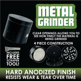 Metal 4 Piece Grinder with Window 63Mm - 6 Pieces Per Retail Ready Display 22351 SMOKEZILLA