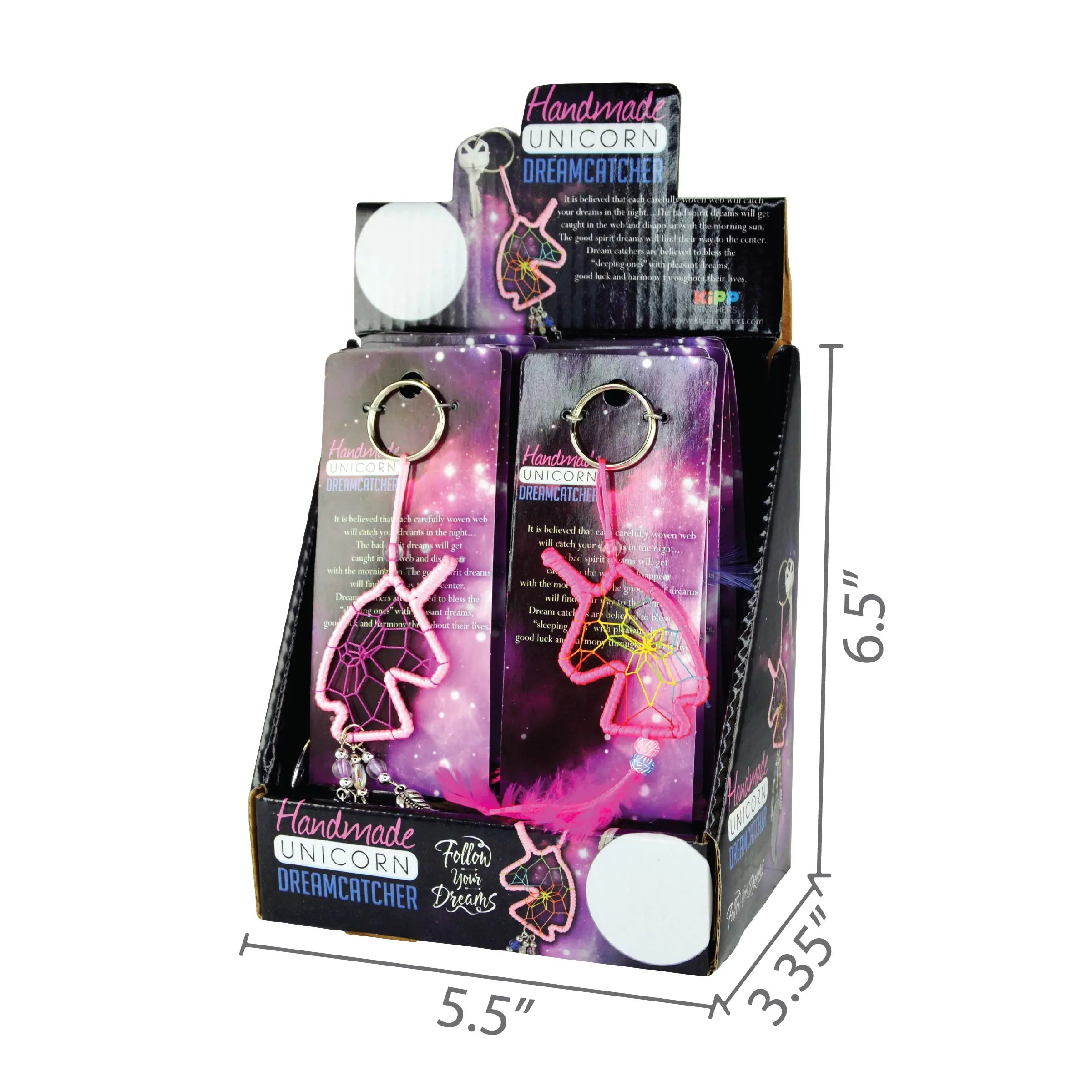 Keychain Unicorn Dreamcatcher - 12 Pieces Per Retail Ready Display 22363 NOVELTY INC