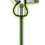 Charging Cable USB 3 in 1 Multi-Head USB-C / Micro USB / Lightning 10FT - 6 Pieces Per Retail Ready Display 22424 GADGET GEAR