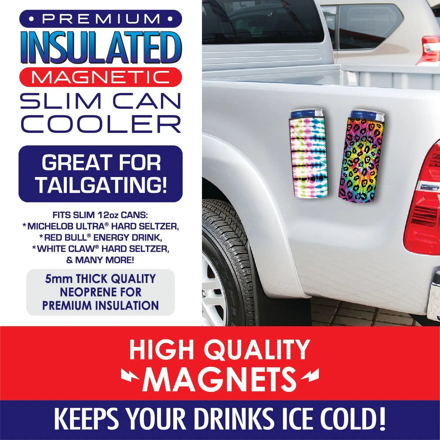 Neoprene Magnetic Slim Can Cooler - 6 Pieces Per Retail Ready Display 22430 POLAR GEAR