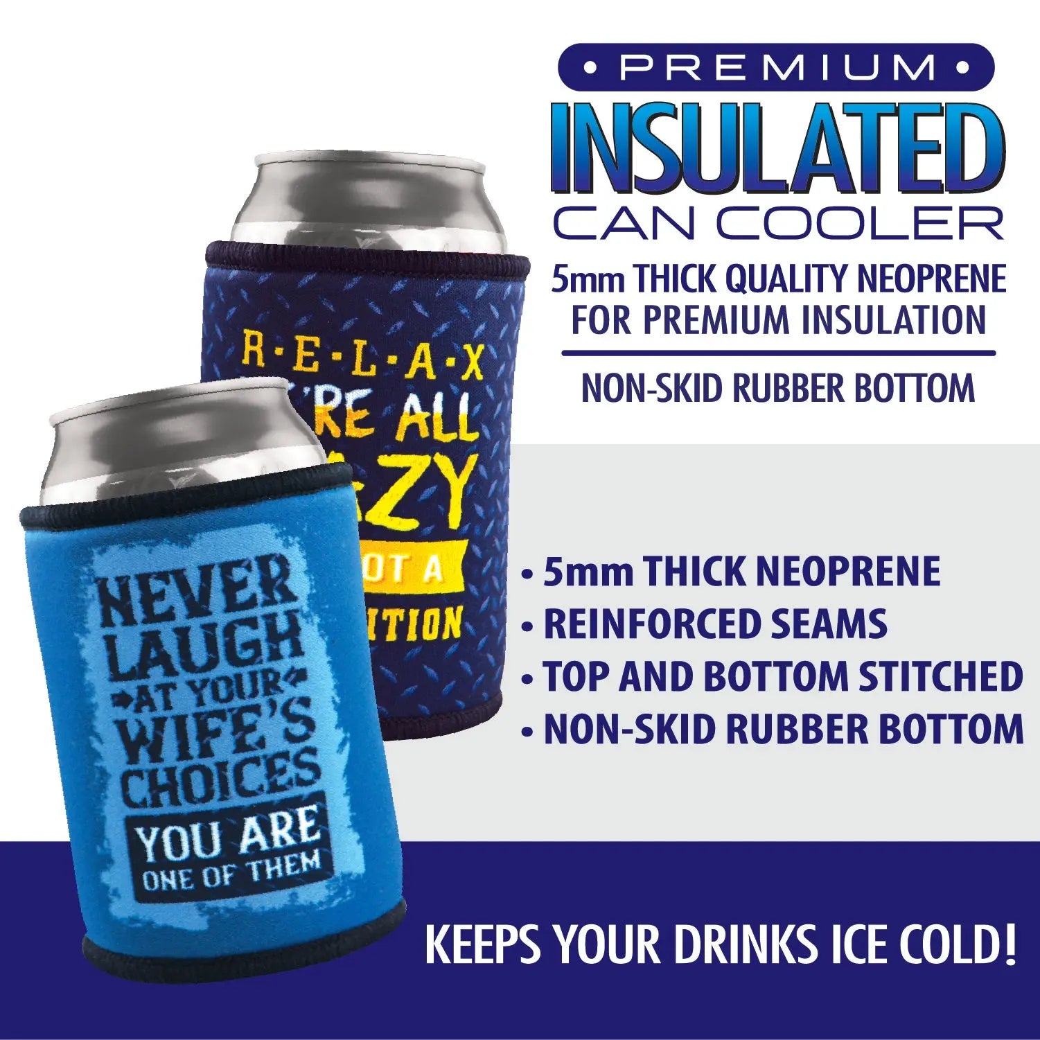 Neoprene Can and Bottle Cooler - 12 Pieces Per Retail Ready Display 22439 POLAR GEAR