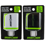 AC Wall Charger with Dual USB Ports 2.1 Amp - 3 Pieces Per Pack 22458 GADGET GEAR