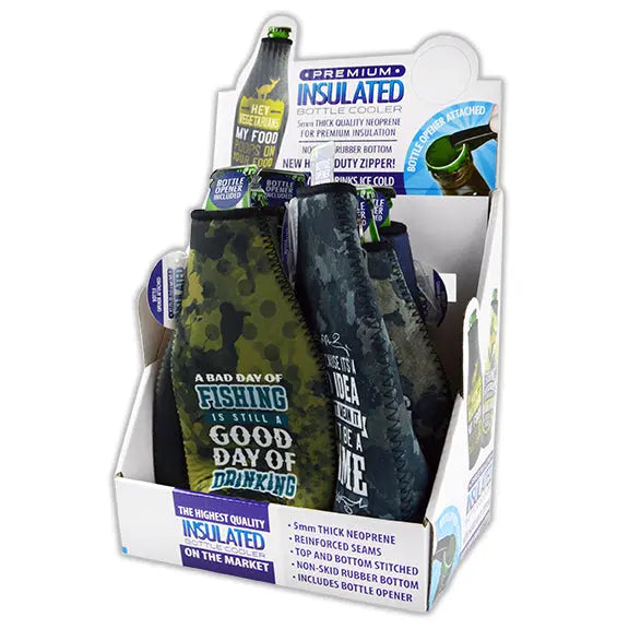 Neoprene 16 Oz Bottle Suit Cooler - 6 Pieces Per Retail Ready Display 22465 POLAR GEAR